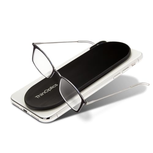 Always With You by ThinOptics Reading Glasses with Slim Case – Readers Attach to Your Phone, Tablet, or Fit in Your Pocket
