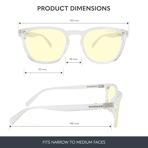 GUNNAR - Premium Gaming and Computer Glasses - Blocks 65% Blue Light - Oakland, Crystal, Amber Tint