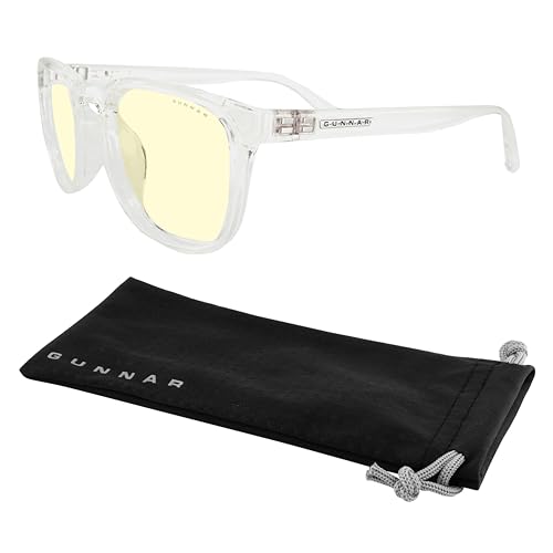 GUNNAR - Premium Gaming and Computer Glasses - Blocks 65% Blue Light - Oakland, Crystal, Amber Tint