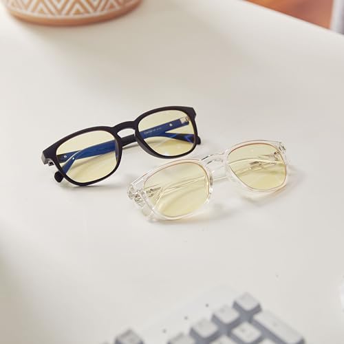 GUNNAR - Premium Gaming and Computer Glasses - Blocks 65% Blue Light - Oakland, Crystal, Amber Tint