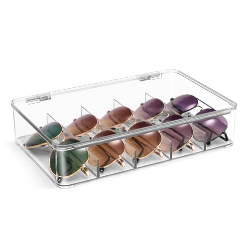 Sorbus Sunglasses Organizer - Plastic Stackable Eyeglass Case Storage Organizer for Multiple Glasses - Reading Glasses