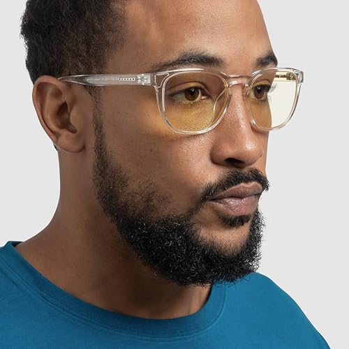 GUNNAR - Premium Gaming and Computer Glasses - Blocks 65% Blue Light - Oakland, Crystal, Amber Tint
