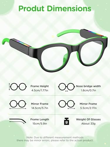 XIYANGYANG Kids Blue Light Glasses with Bluetooth Audio,Smart glasses,RGB 7-color light, Kids Smart Glasses Gifts