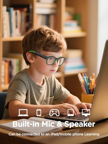 XIYANGYANG Kids Blue Light Glasses with Bluetooth Audio,Smart glasses,RGB 7-color light, Kids Smart Glasses Gifts