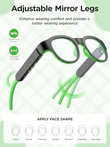 XIYANGYANG Kids Blue Light Glasses with Bluetooth Audio,Smart glasses,RGB 7-color light, Kids Smart Glasses Gifts