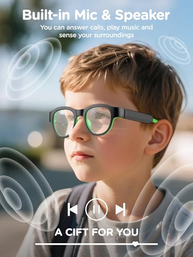 XIYANGYANG Kids Blue Light Glasses with Bluetooth Audio,Smart glasses,RGB 7-color light, Kids Smart Glasses Gifts