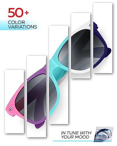 Retro Rewind Kids Sunglasses for Boys Girls Age 3-12 - Shatterproof UV400 Toddler Children Sun Glasses