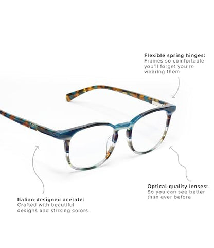 eyebobs - Boardroom | Premium Reading Glasses for Men and Women | Square Frame for Average Faces | Available in 0.0x - 4.0x
