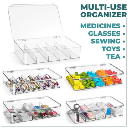 Sorbus Sunglasses Organizer - Plastic Stackable Eyeglass Case Storage Organizer for Multiple Glasses - Reading Glasses
