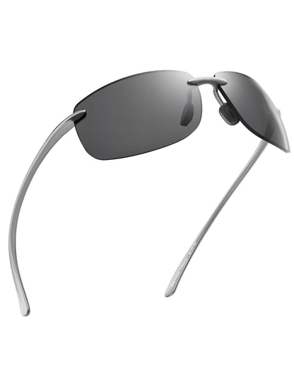 JIM HALO Sport Sunglasses for Men Women TR90 Rimless Frame for Running Fishing Cycling Driving