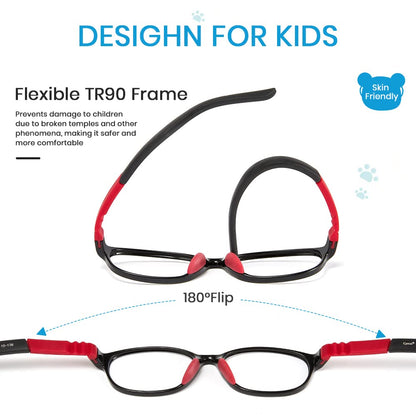 Cyxus Kids Blue Light Blocking Glasses Computer Game Spring Hinges Eyeglasses for Boys Girls Age 6-15
