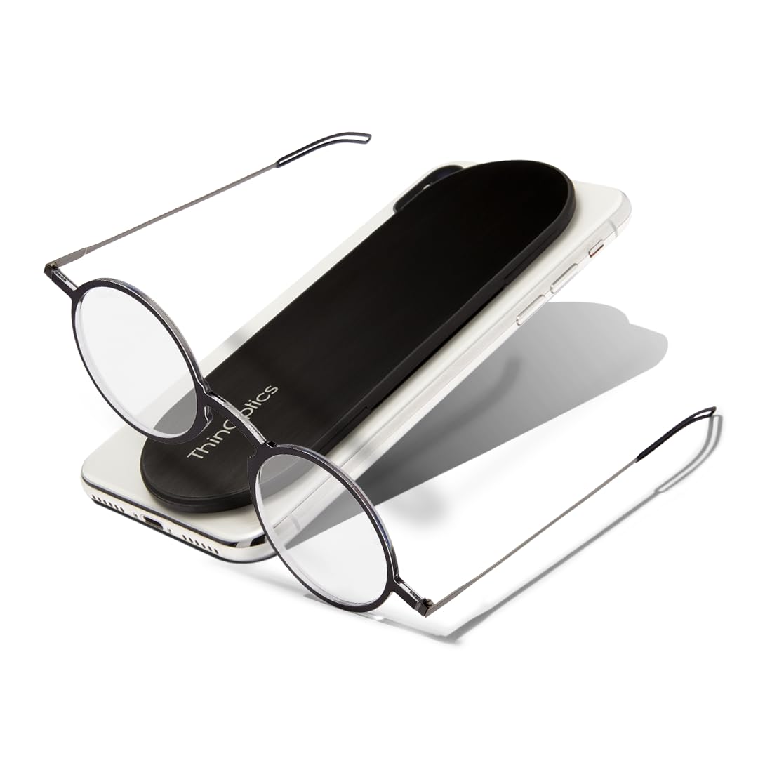 Always With You by ThinOptics Reading Glasses with Slim Case – Readers Attach to Your Phone, Tablet, or Fit in Your Pocket