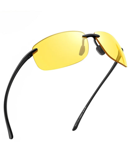 JIM HALO Sport Sunglasses for Men Women TR90 Rimless Frame for Running Fishing Cycling Driving
