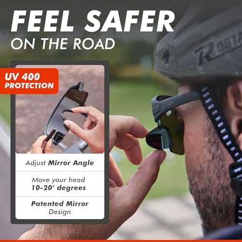 TriEye Cycling Glasses with Rear-view Mirror - Sports Sunglasses for Men & Women - UV-400 Protection