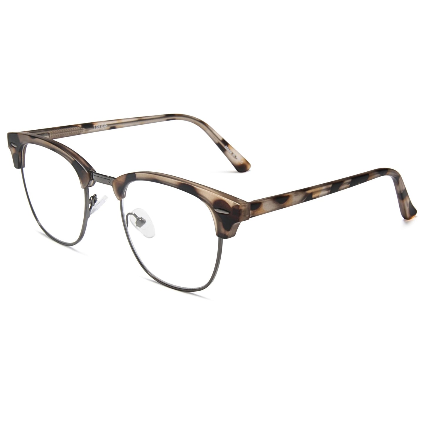 2SeeLife Premium Half Rim Reading Glasses Women & Men - Fits all Face Shapes, Metal & Sturdy Readers, Spring Hinges