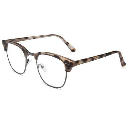 2SeeLife Premium Half Rim Reading Glasses Women & Men - Fits all Face Shapes, Metal & Sturdy Readers, Spring Hinges