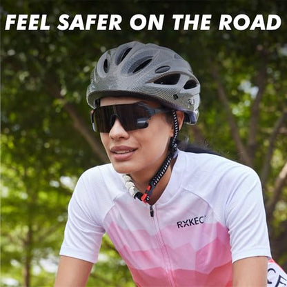 TriEye Cycling Glasses with Rear-view Mirror - Sports Sunglasses for Men & Women - UV-400 Protection