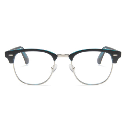 2SeeLife Premium Half Rim Reading Glasses Women & Men - Fits all Face Shapes, Metal & Sturdy Readers, Spring Hinges