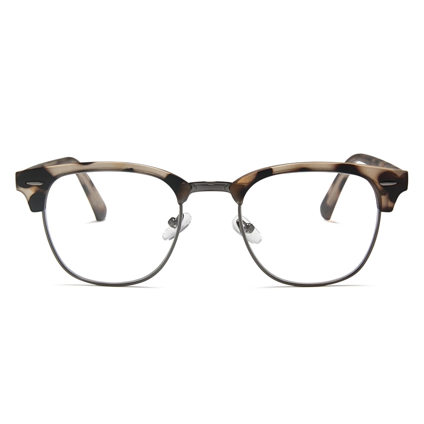 2SeeLife Premium Half Rim Reading Glasses Women & Men - Fits all Face Shapes, Metal & Sturdy Readers, Spring Hinges