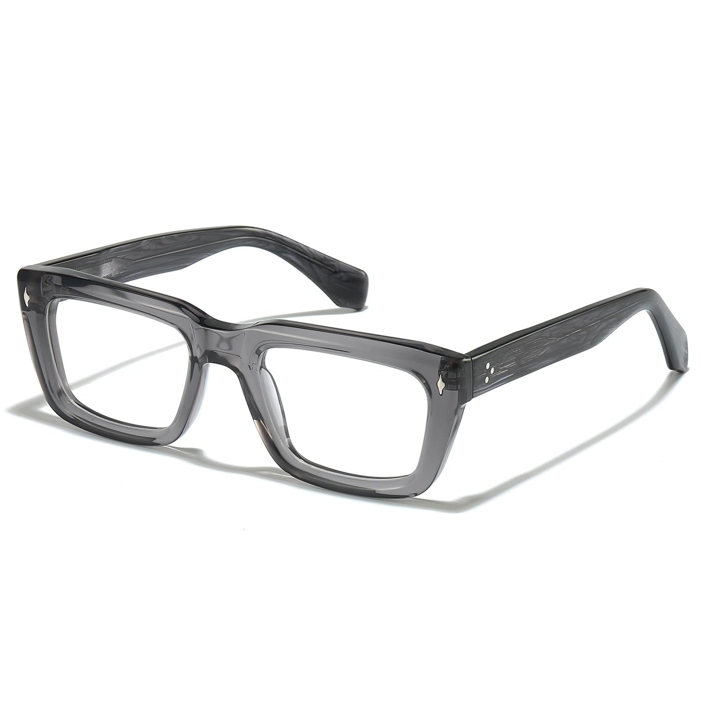 JOLLYNOVA Sutton Retro Rectangle Acetate Thick Glasses Frame Prescription Optical Eyewear for Women Men 53-21-148mm