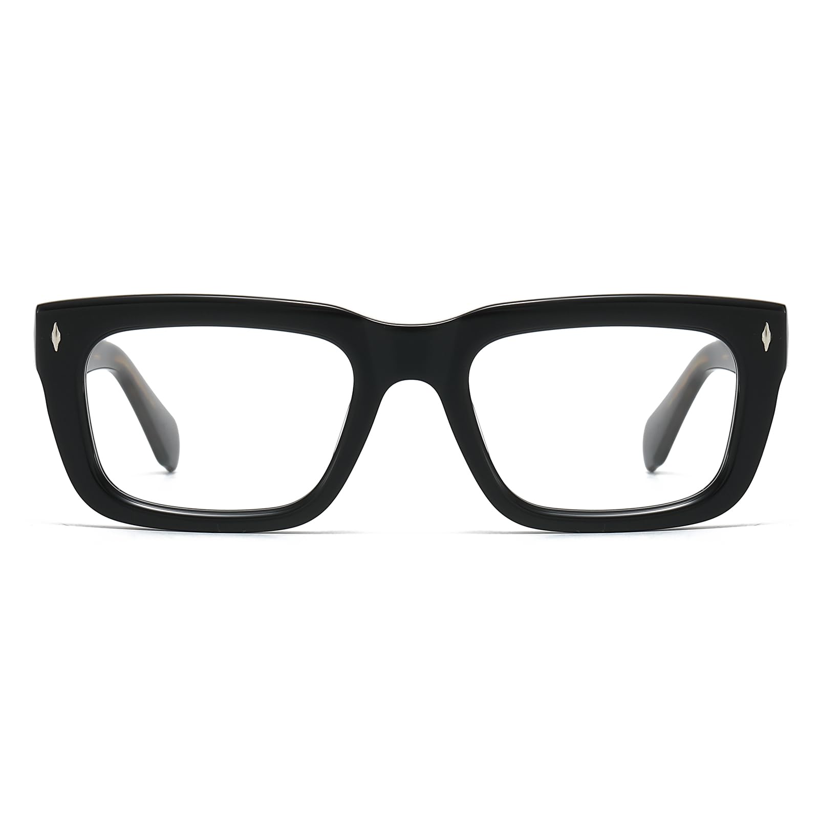 JOLLYNOVA Sutton Retro Rectangle Acetate Thick Glasses Frame Prescription Optical Eyewear for Women Men 53-21-148mm