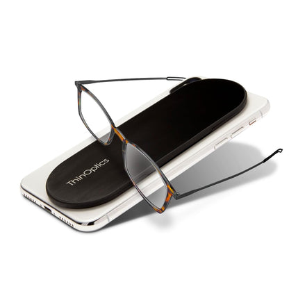 Always With You by ThinOptics Reading Glasses with Slim Case – Readers Attach to Your Phone, Tablet, or Fit in Your Pocket