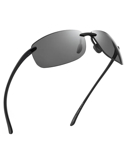 JIM HALO Sport Sunglasses for Men Women TR90 Rimless Frame for Running Fishing Cycling Driving