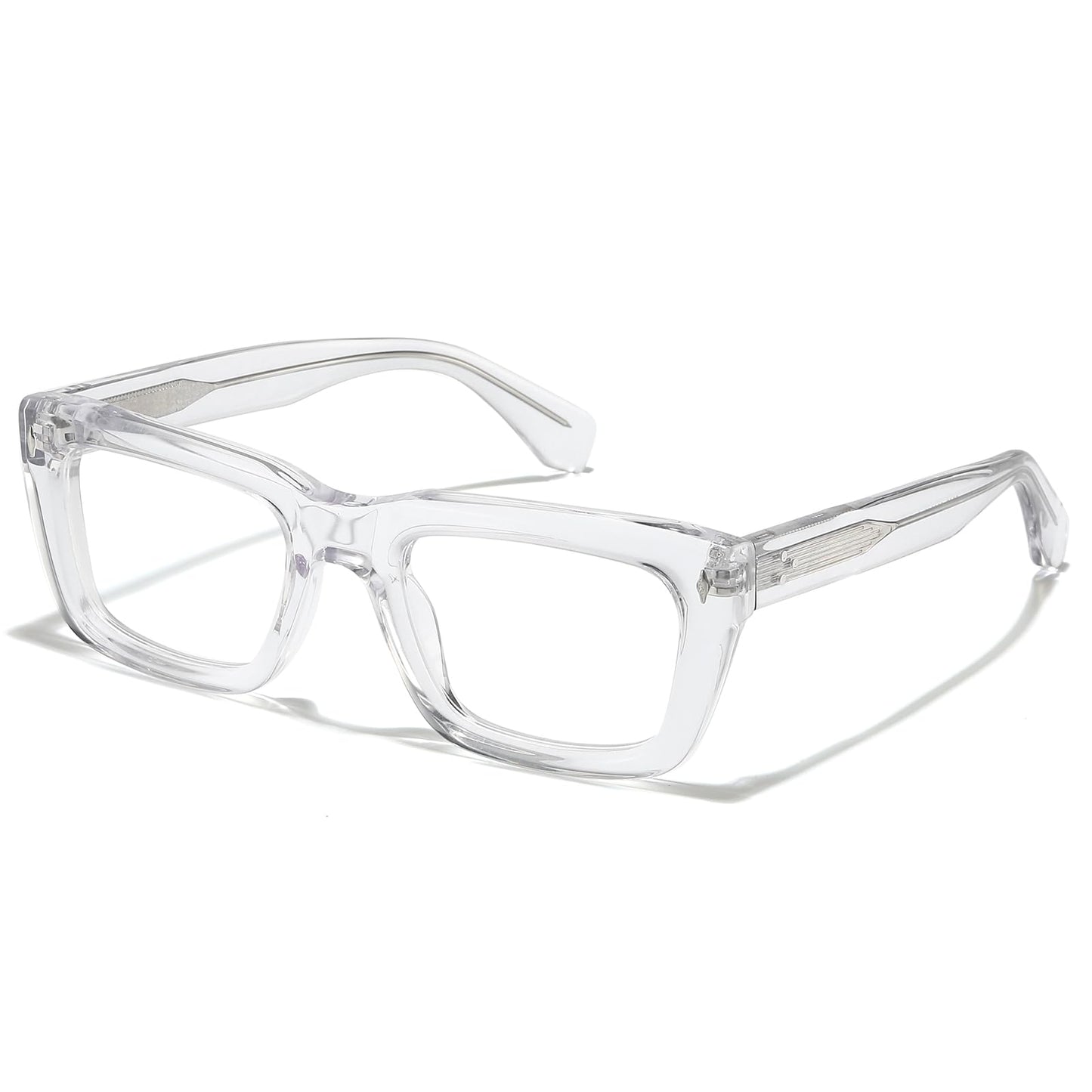 JOLLYNOVA Sutton Retro Rectangle Acetate Thick Glasses Frame Prescription Optical Eyewear for Women Men 53-21-148mm