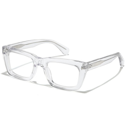 JOLLYNOVA Sutton Retro Rectangle Acetate Thick Glasses Frame Prescription Optical Eyewear for Women Men 53-21-148mm