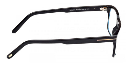 Tom Ford Blue Light Block Rectangular Men's Eyeglasses FT5938-B 001 54, Shiny Black