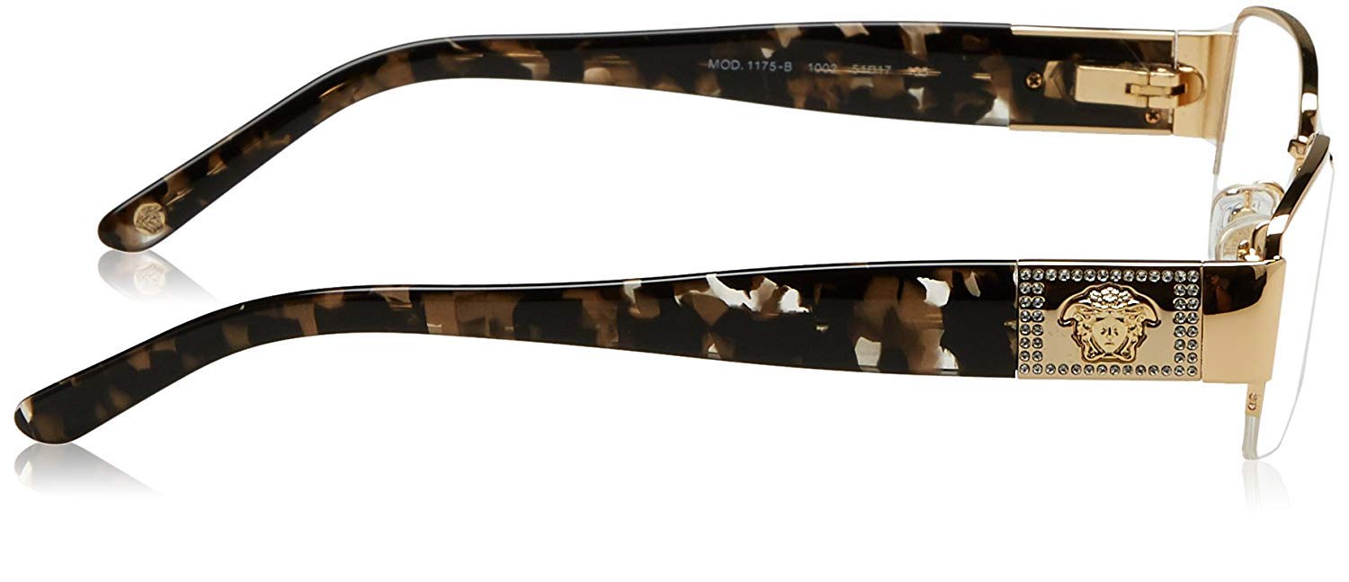 Versace VE 1175B Eyeglasses w/Gold Frame and Non- 53 mm Diameter Lenses,