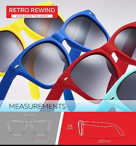 Retro Rewind Kids Sunglasses for Boys Girls Age 3-12 - Shatterproof UV400 Toddler Children Sun Glasses