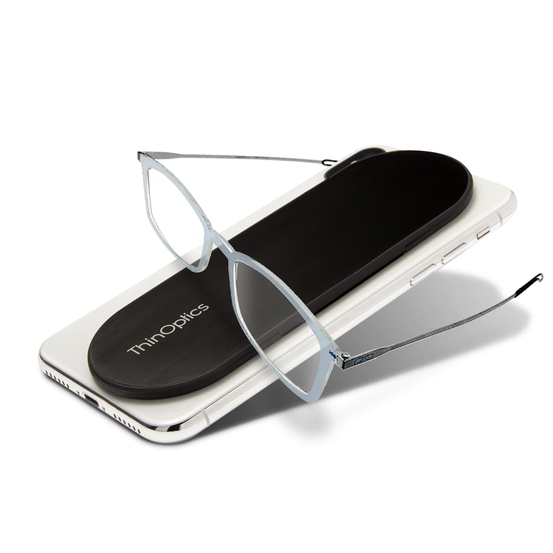 Always With You by ThinOptics Reading Glasses with Slim Case – Readers Attach to Your Phone, Tablet, or Fit in Your Pocket