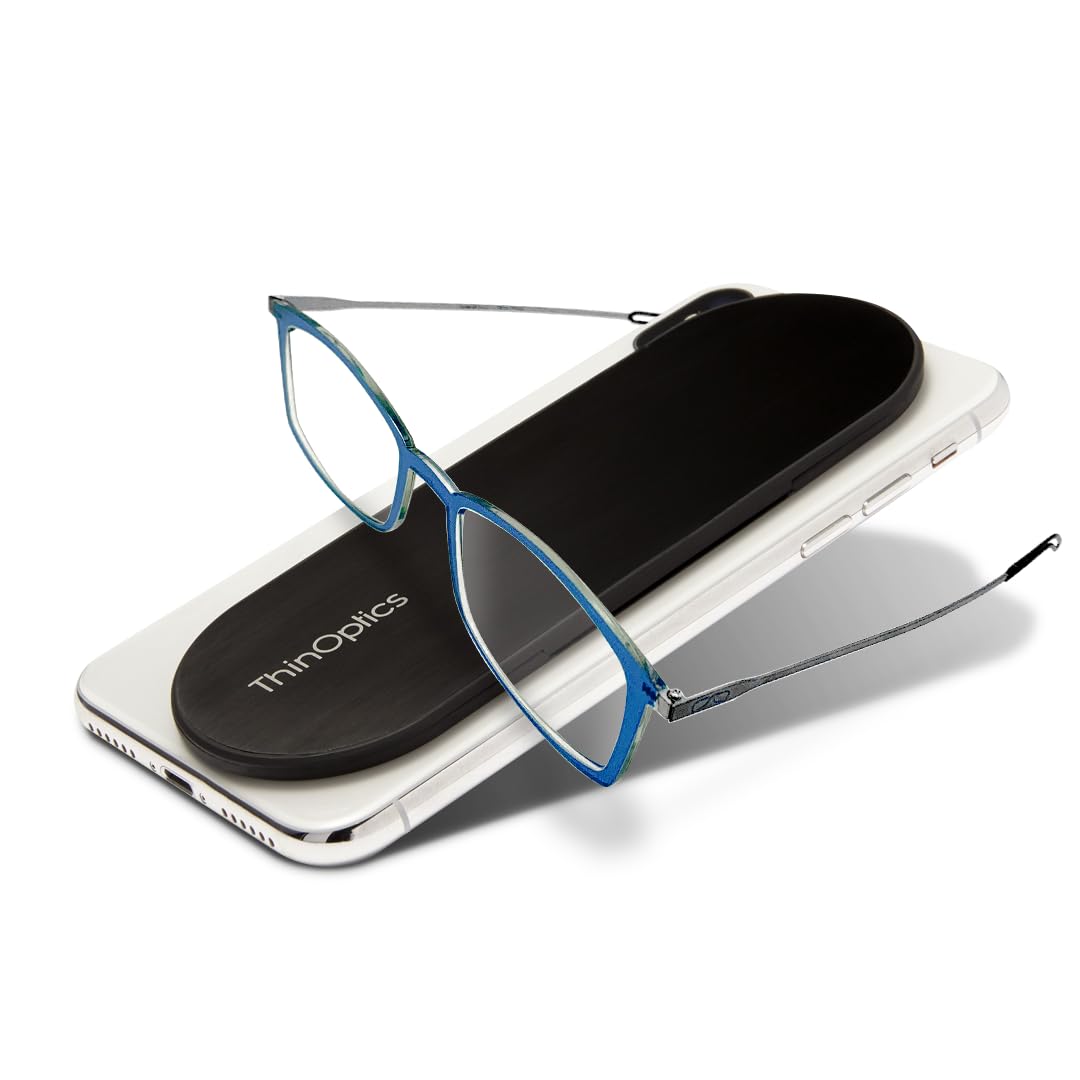 Always With You by ThinOptics Reading Glasses with Slim Case – Readers Attach to Your Phone, Tablet, or Fit in Your Pocket