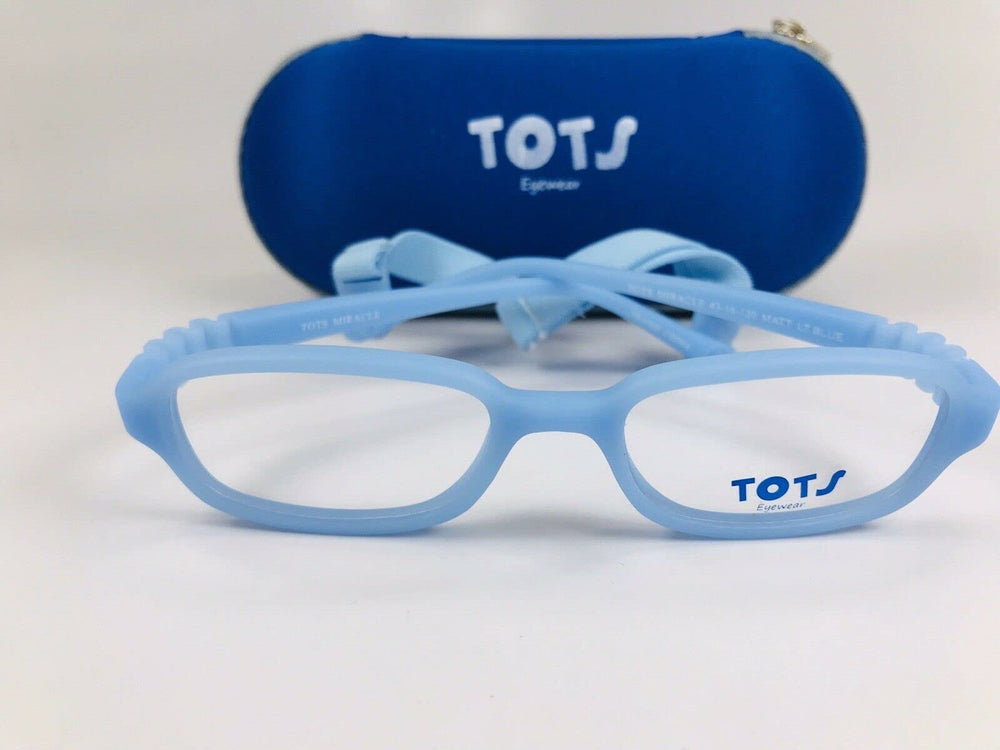 Kids Matte Blue Eyeglasses with Case & Strap