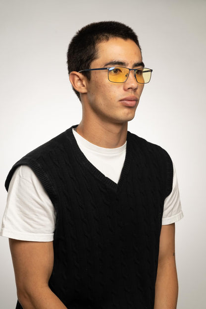GUNNAR - Computer Blue Light Blocking Glasses Mendocino Blue Light Glasses, Midnight Blue, Adult US