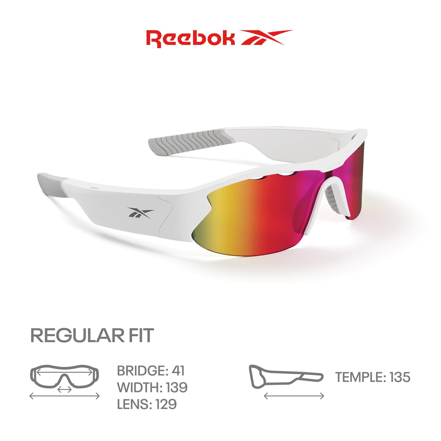 Reebok Smart Audio Sunglasses, HiFi Bluetooth Sport Glasses with UV Protection, Polarized Lenses, Unisex - Powered by Lucyd