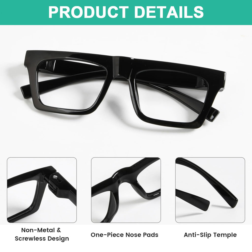 Eyekepper 6 Pack Metalless Screwless Spring Hinges Blue Light Blocking Reading Glasses for Women and Men Computer Readers