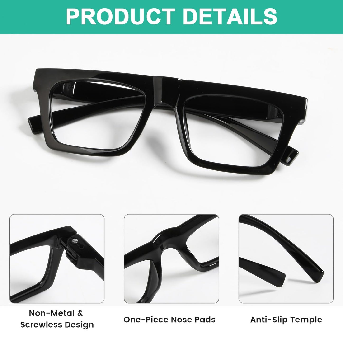 Eyekepper 6 Pack Metalless Screwless Spring Hinges Blue Light Blocking Reading Glasses for Women and Men Computer Readers