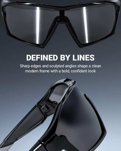 Meeloog Premium Sports Sunglasses for Men Women, Wrap Around UV400 Protection Glasses for Cycling Running Baseball Pickleball