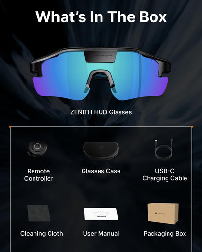 cybersight HUD Display Sports Glasses, for Cycling and Hiking, Real-Time Display, Smart Navigation, Proactive AI Alerts