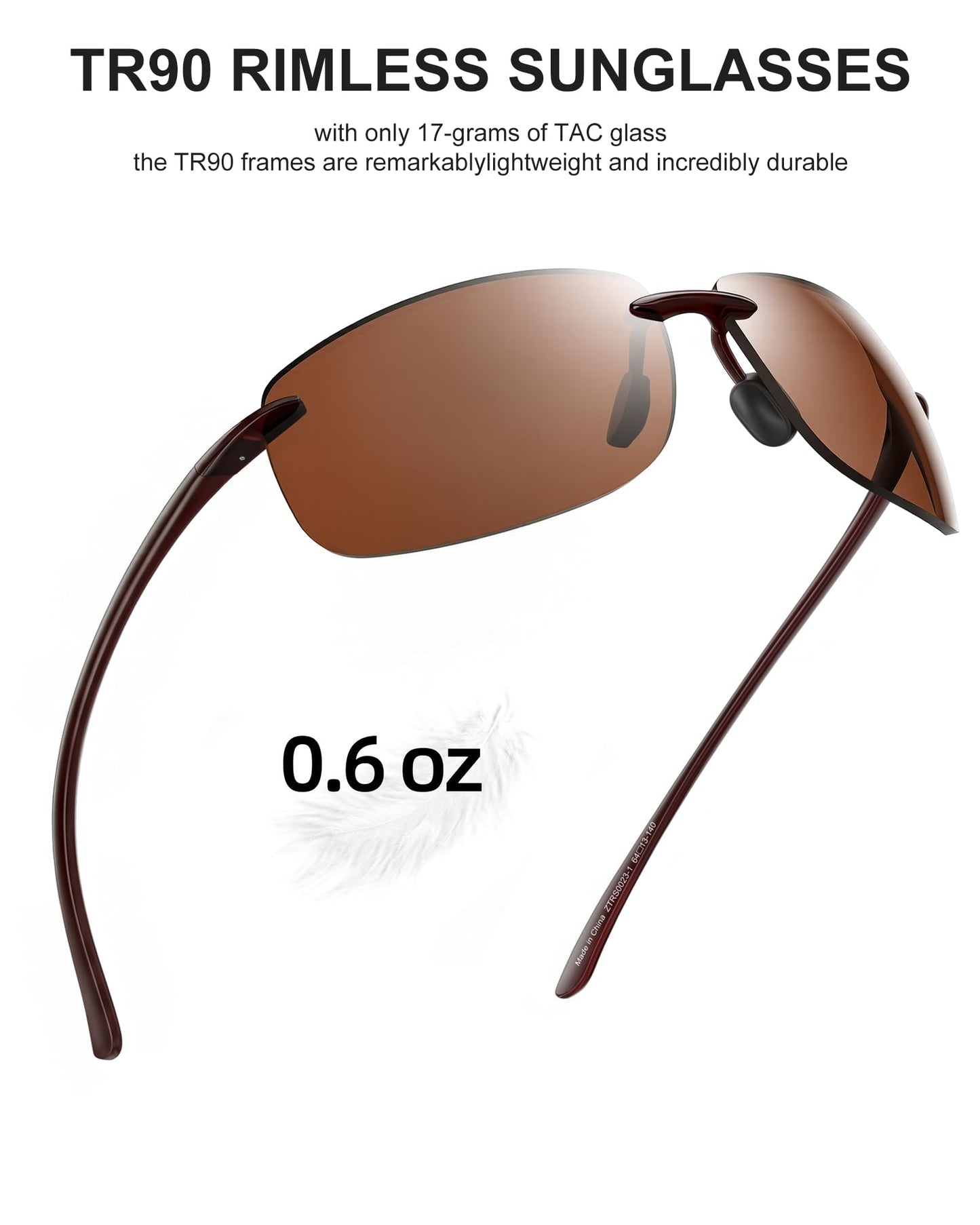 JIM HALO Sport Sunglasses for Men Women TR90 Rimless Frame for Running Fishing Cycling Driving