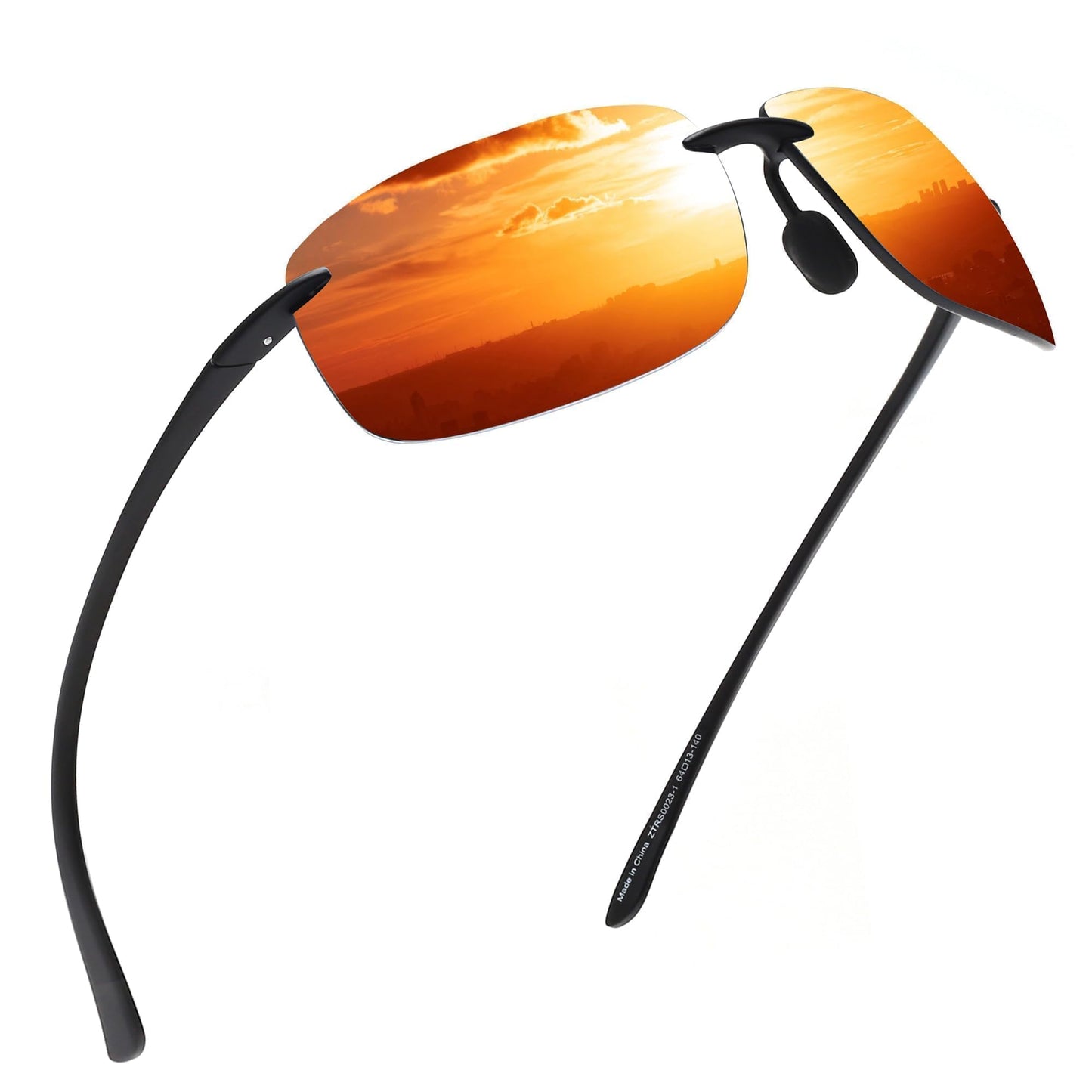 JIM HALO Sport Sunglasses for Men Women TR90 Rimless Frame for Running Fishing Cycling Driving