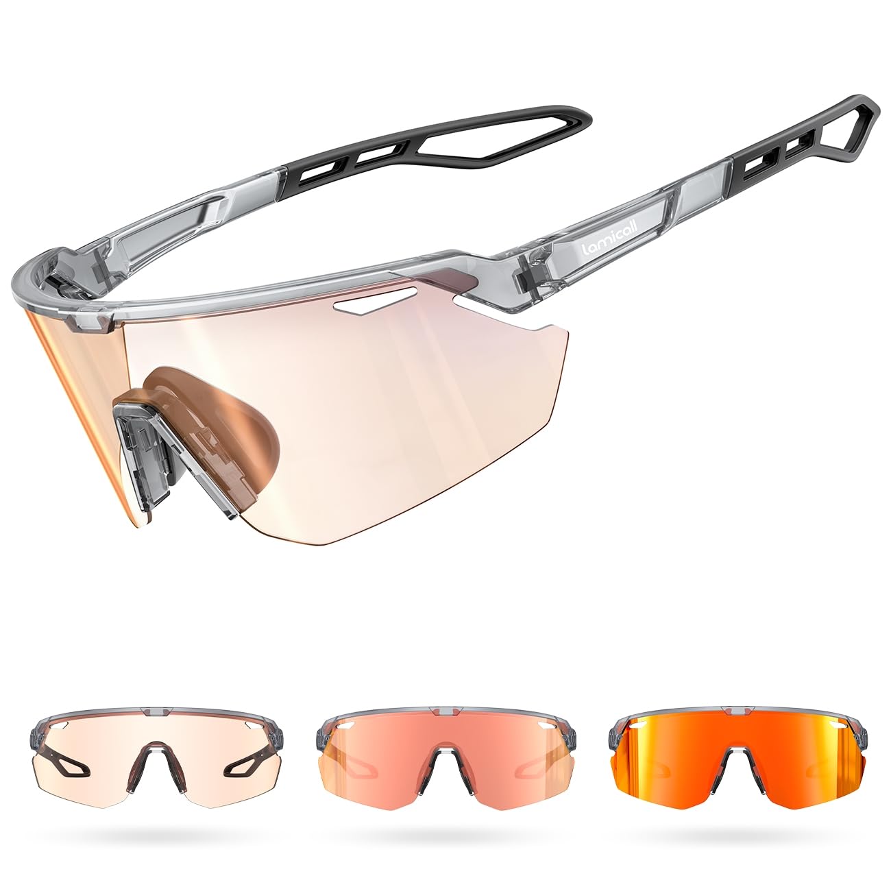 Lamicall 24g Polarized Sports Sunglasses for Men Women - UV400 Protection Sun Glasses for Baseball Running Cycling Fishing