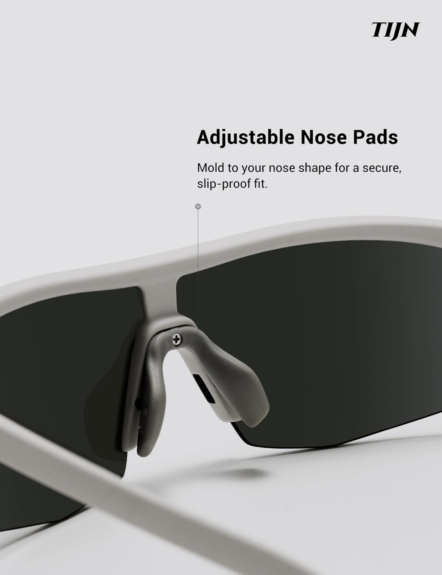 TIJN Anti-Slip Sport Sunglasses Men Women,UV400 Running Baseball Cycling Golf Hiking Fishing Wrap Around Outdoor Glasses