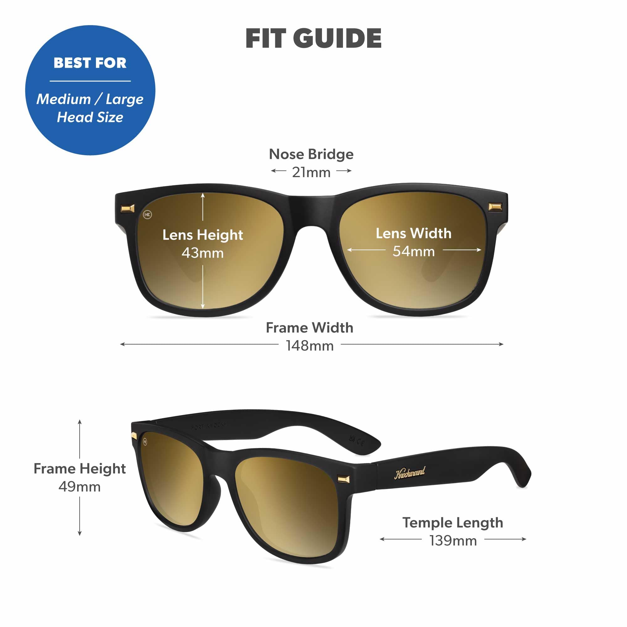 Knockaround Fort Knocks Polarized Sunglasses for Men & Women - UV400 Protection