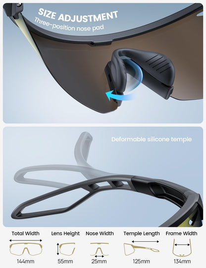 Lamicall 24g Polarized Sports Sunglasses for Men Women - UV400 Protection Sun Glasses for Baseball Running Cycling Fishing