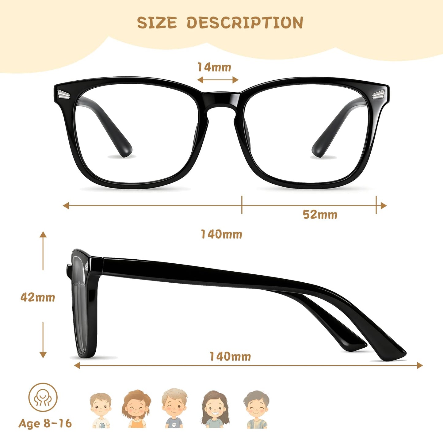 ECO-TH Blue Light Glasses for Kids Boys Girls, 2 Pack Teen Kids Blue Light Glasses, Fake Glasses, Toddler Glasses, Age 6-9