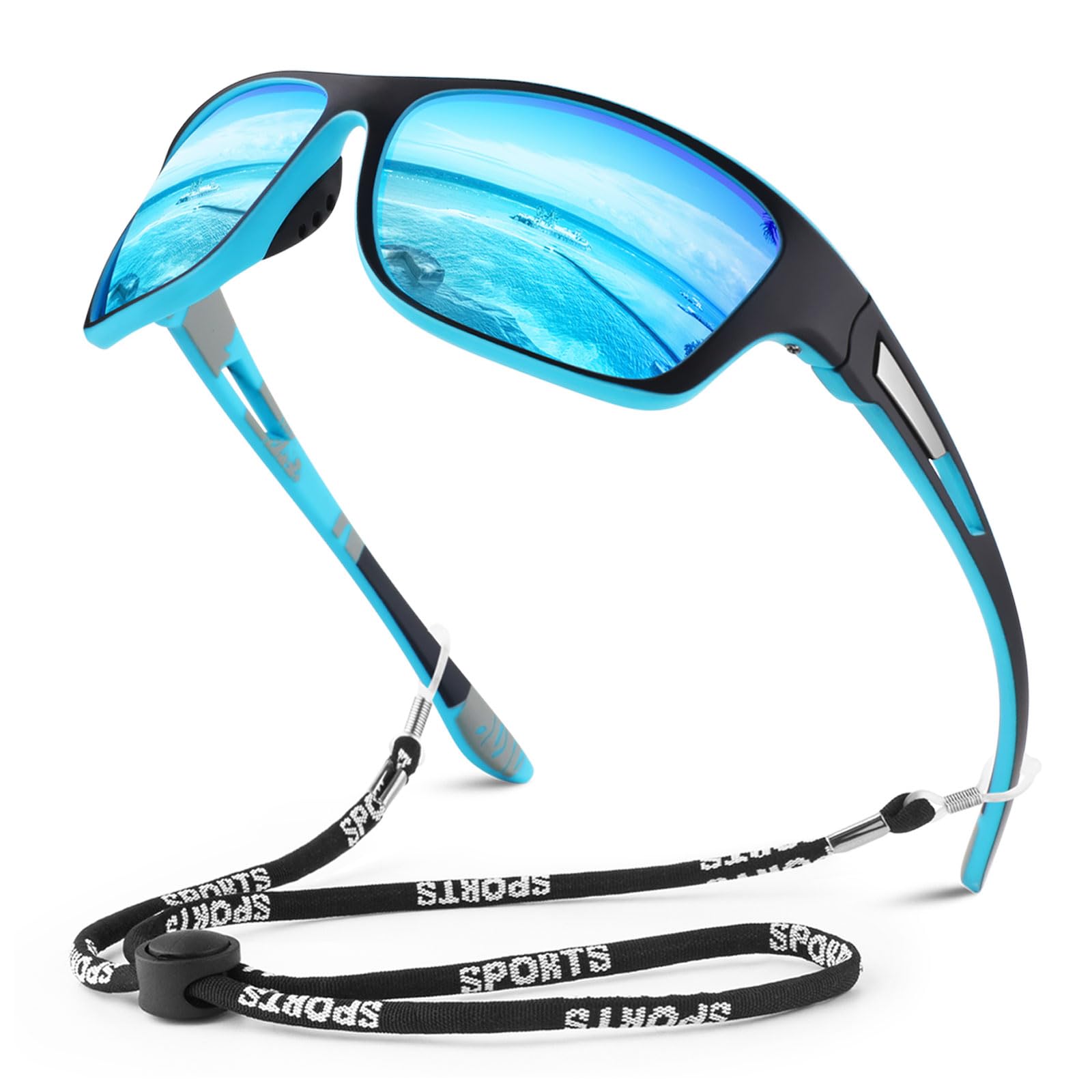 WEAROYO Polarized Sports Sunglasses for Men Women,Fishing Driving Rectangular Goggles UV400 Protection