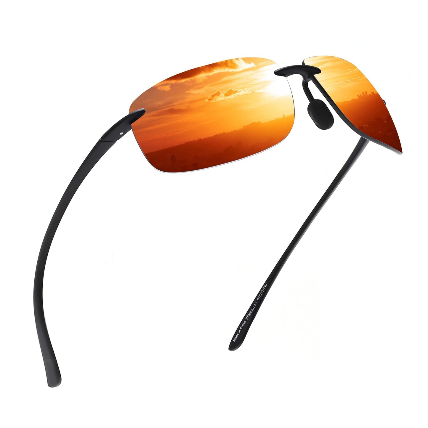 JIM HALO Sport Sunglasses for Men Women TR90 Rimless Frame for Running Fishing Cycling Driving